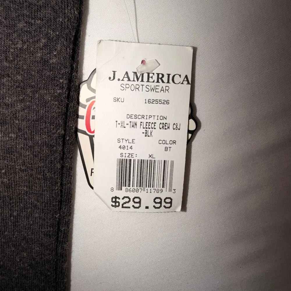 J. America Women XL Charcoal Gray Fleece T-Shirt Cupcakes and Jesus Glitter NWT